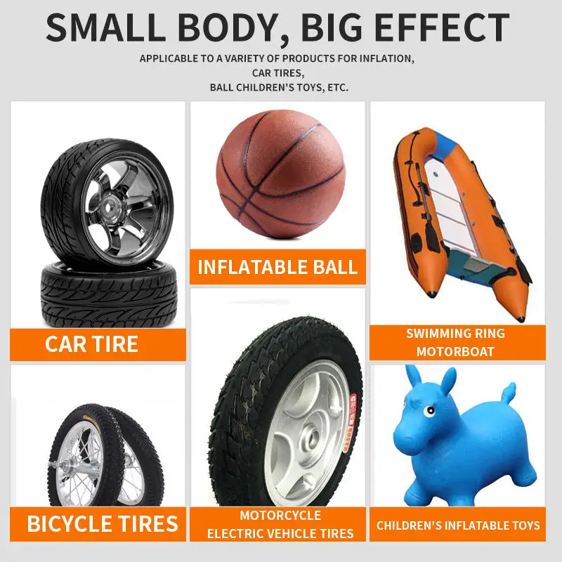 2024 latest portable car air pump multi-function tire pressure detector basketball motorcycle car bicycle inflation