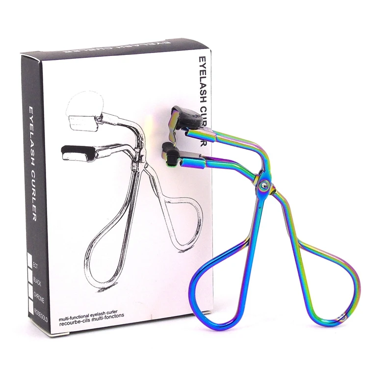 Private Label Rose Gold Partial Mini Eyelash Curler Customizable Cute Silver Black Eyelash Extension Curler with Gift Box