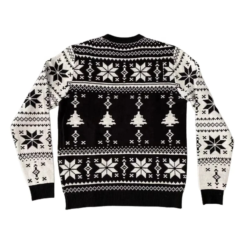  Custom logo ugly christmas cardigan sweater men 100% cotton fall winter designers loose cropped oversized knitted