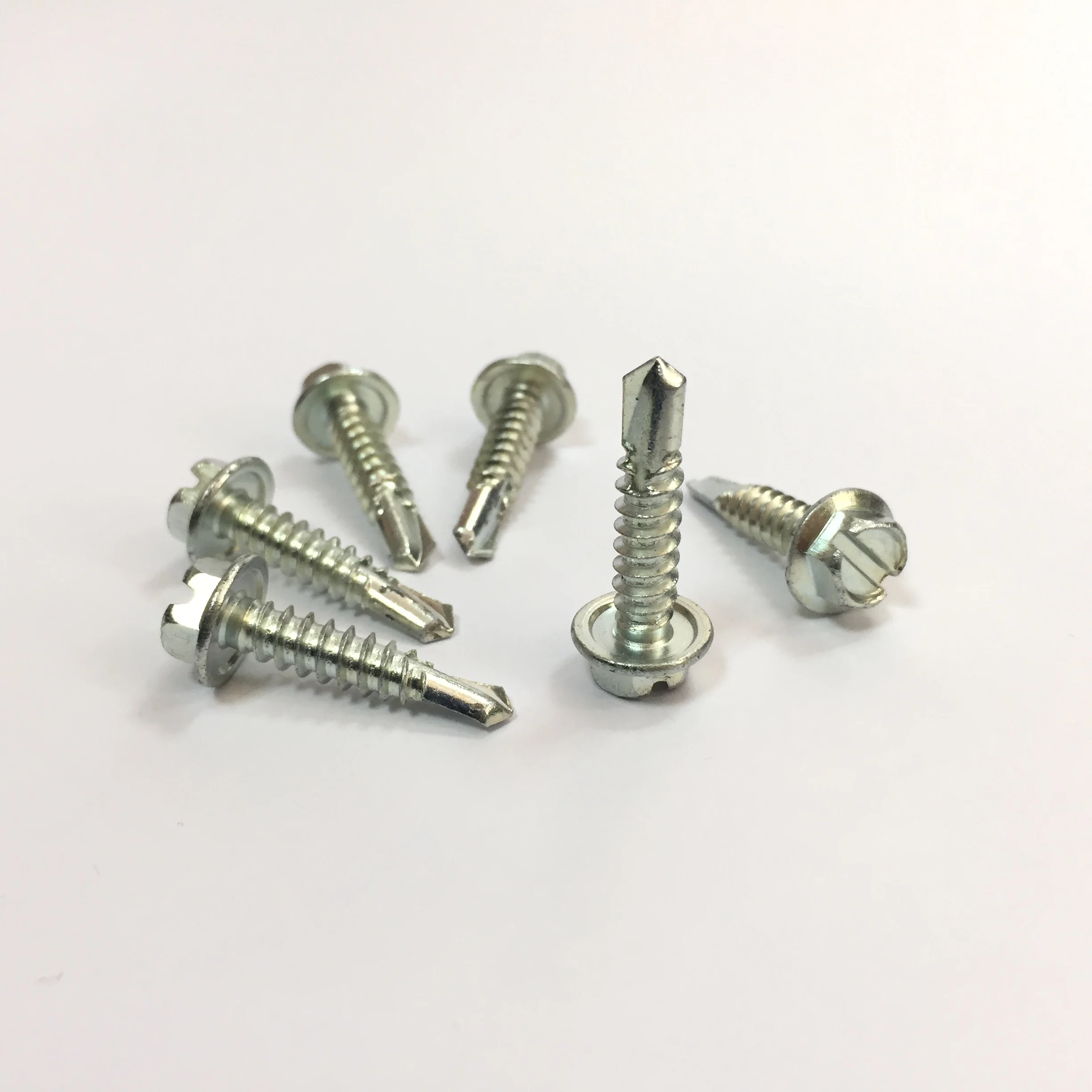 hex flange head self drilling screw for woodworking cheap price zinc plated self drilling screw