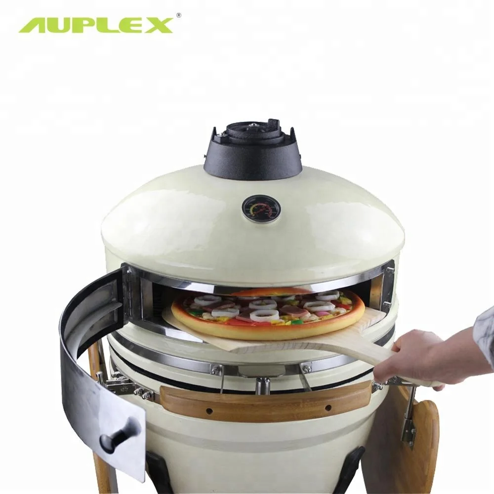 Auplex smooth large size outdoor multi-functional Kamado 21-inch BBQ Pizza Oven with side table