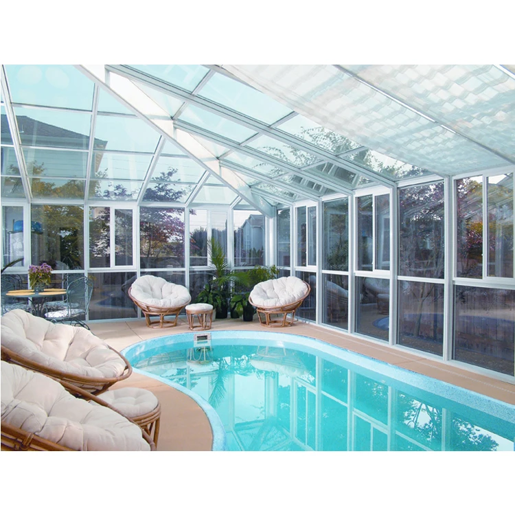 
swimming pool garble house aluminium glass retractable swimming pool enclosures 