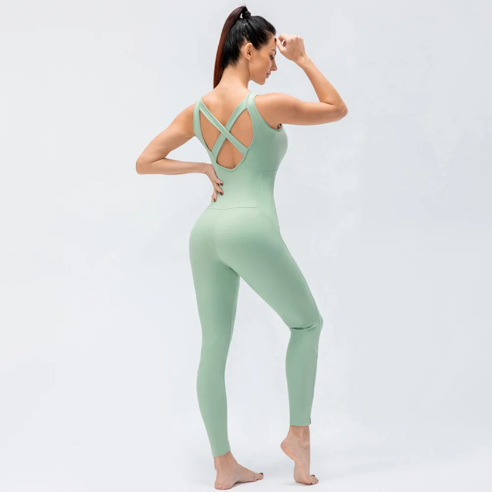 Women Sexy Seamless Backless One-piece Tights Fitness Sports Yoga Set Running Jogging Dancing Jumpsuits