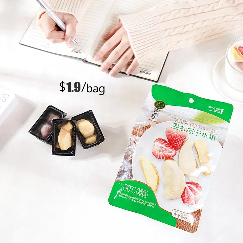 
Wholesale Supplier Natural High Quality Organic Sweet Strawberry Durian Mango Pieapple Slice Freeze Dried Fruit 