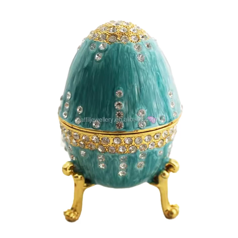 Music Box-Faberge Egg Style Decorated Standing Box with Music Movement