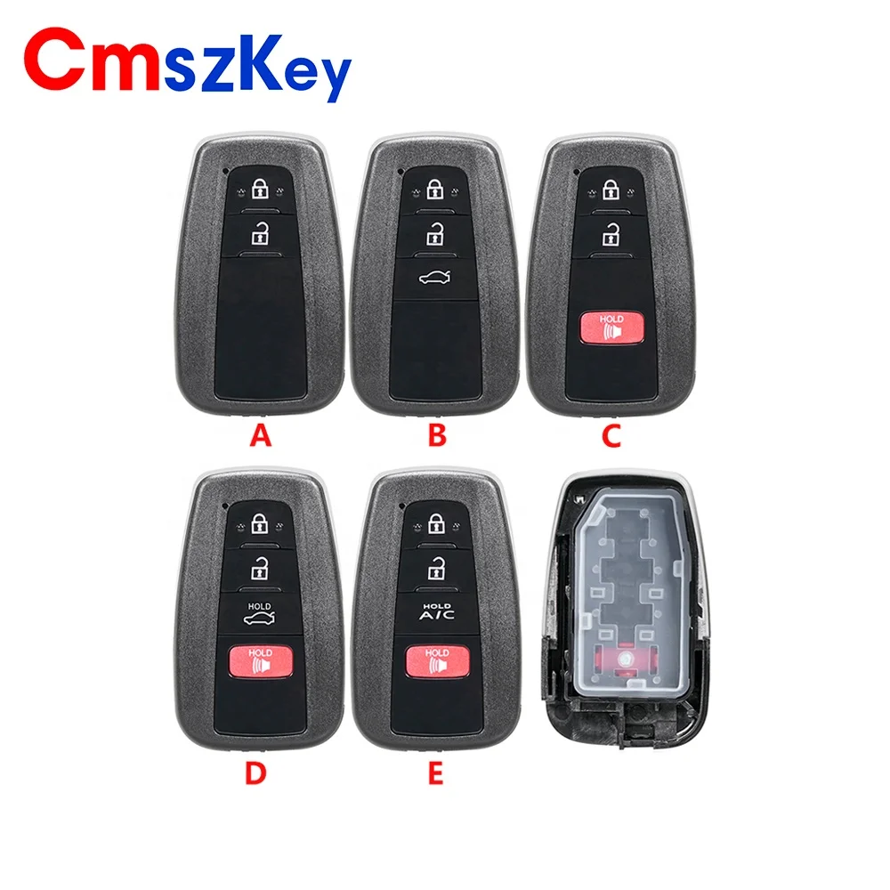 For 2018 2019 Toyota Camry Prado 2B 3B 4B Smart Remote Key Fob Shell Case With Emergency Insert Key Blade
