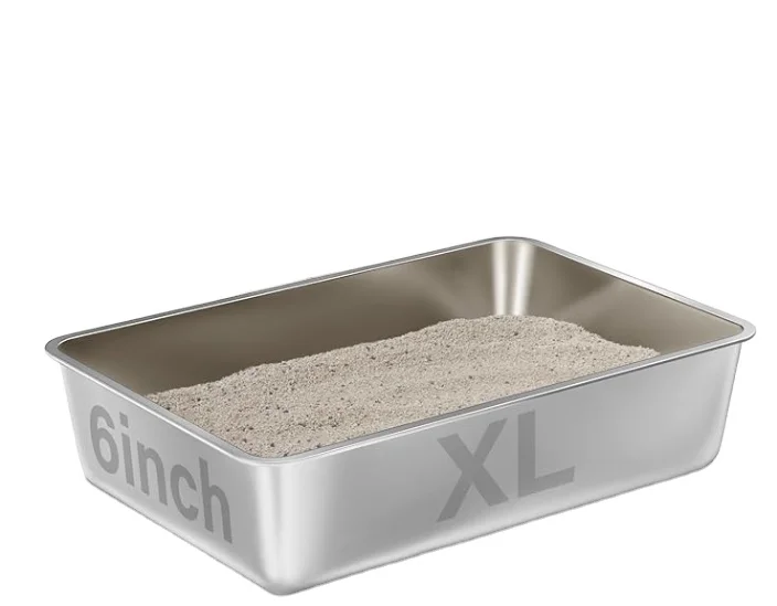 Hot sale Odor Free Stainless Steel Cat Litter Box Non Stick Easy Cleaning Litter box Metal Pan for Cat Little Pet