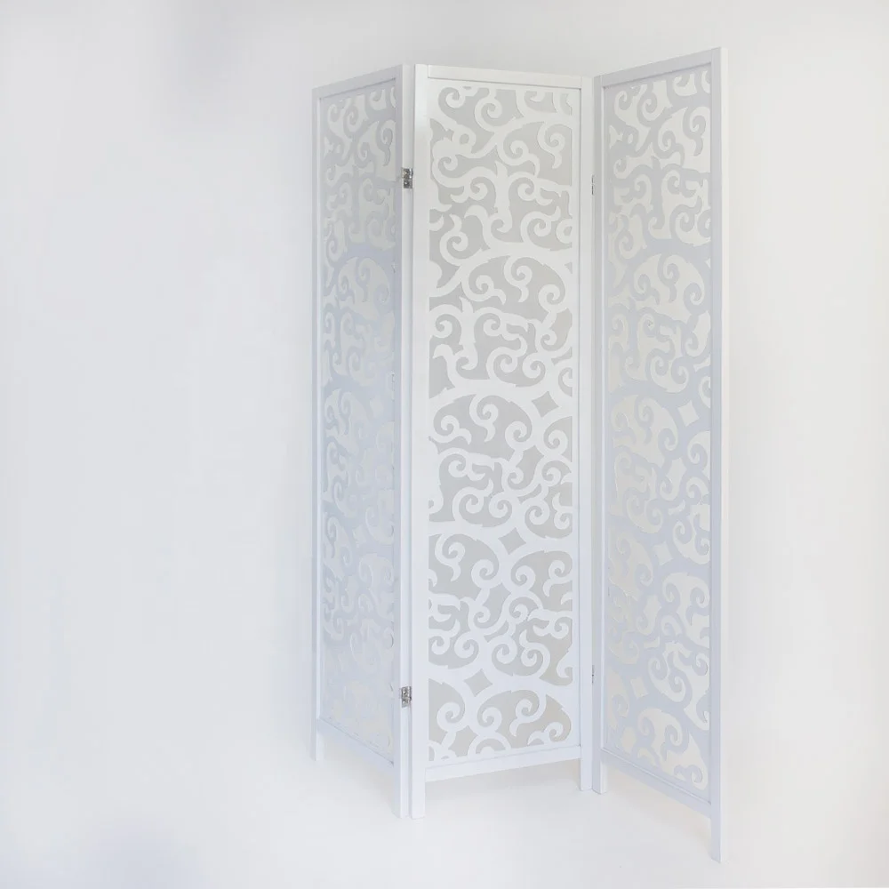 Retractable Wooden EURPore Styles MDF Folding Screen Room Divider Partition Feng Shui Design for Hotels and Restaurants