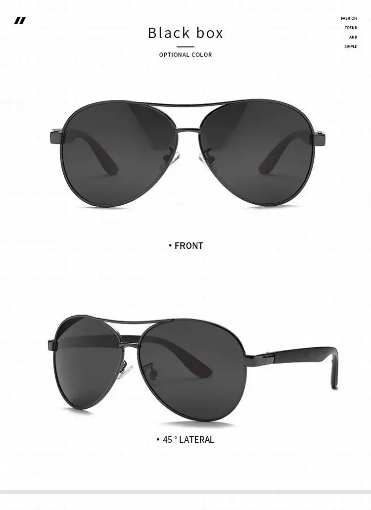 
P3025 brand design classic metal frame pilot drive polarized sunglasses eyewear aviation sunglasses for men night vision glass 
