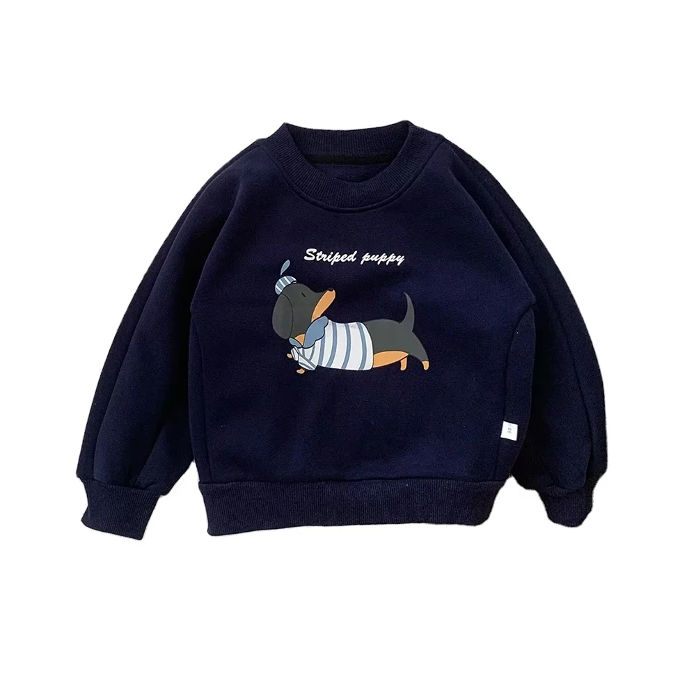 Purorigin Kids Fall Clothes 2024 100% Cotton Long Sleeve Pullover Girls Crew Neck Knit Cartoon Characters Kids Hoodies