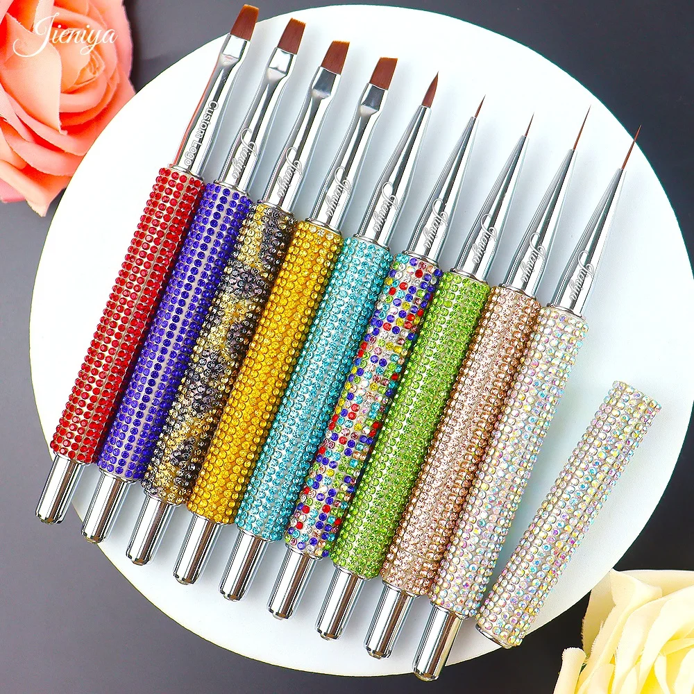 Display rack Various styles of customizable brush heads Fashion New Arrival Shiny Rhinestone decorated handle nail art brush