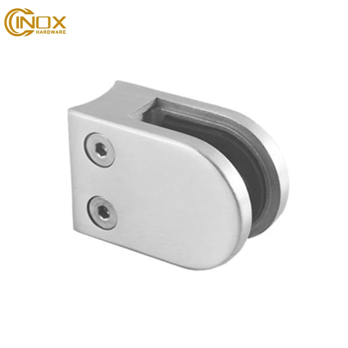 Flat Base D Shape Glass Handrail Holding Bracket Balcony Pool Fence Railing Glass Clip Clamp SS Hold Down Clamps