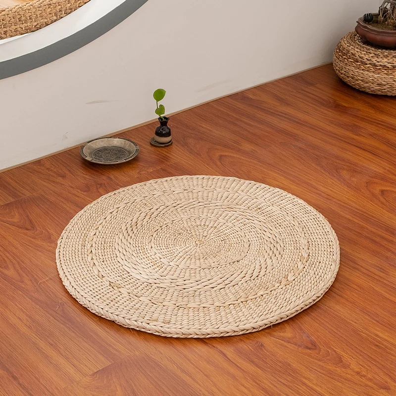 Kingwillow 100% Eco-friendly Water hyacinth Rug Refreshing Carpet Water Hyacinth Carpet Picnic Mat Straw Floor Mat