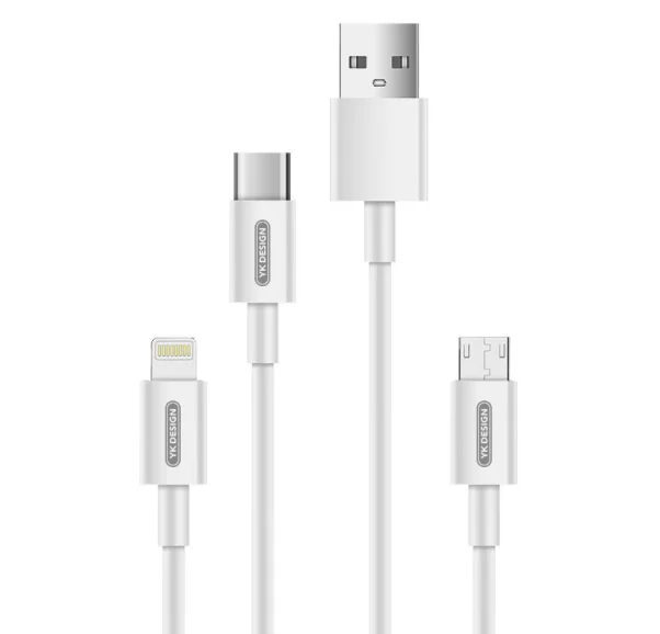 
YK Design Cable 3in1 date Cable One drag three Cute cartoon cable design 