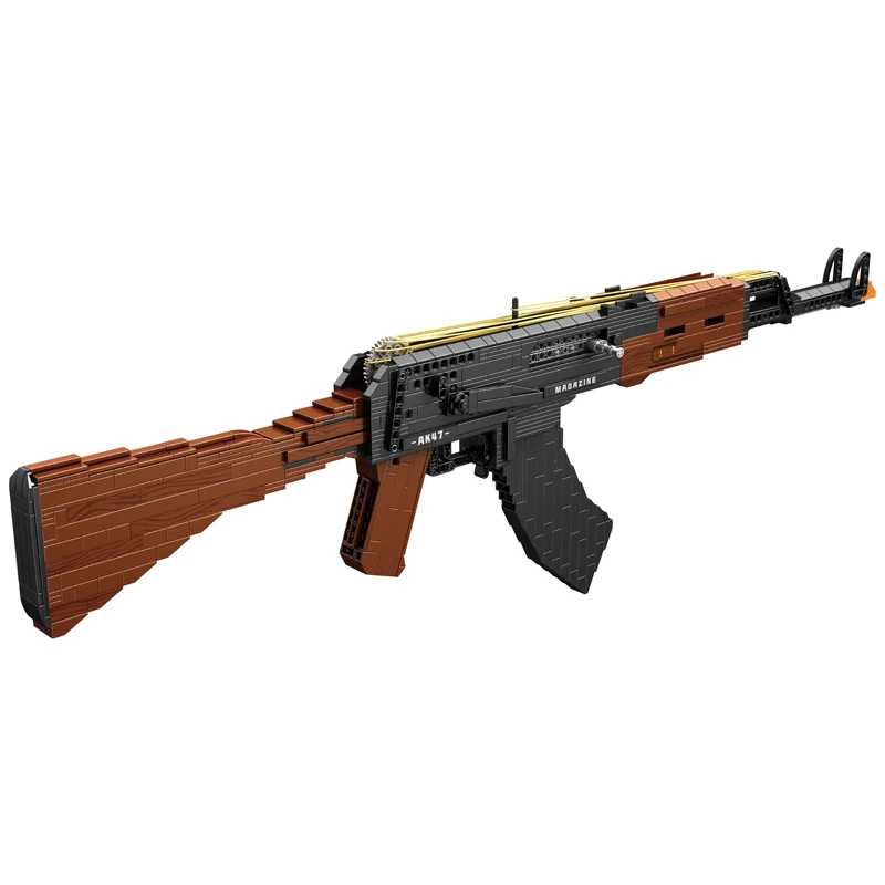 SL 1166PCS Sniper Rifle AK47 Military Weapon Model Building Blocks Sets Gun Toys