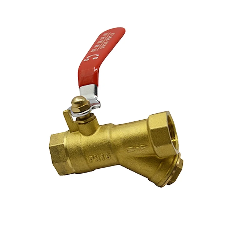 CW617n female 1/2 - 2 inch forged brass strainer ball valve