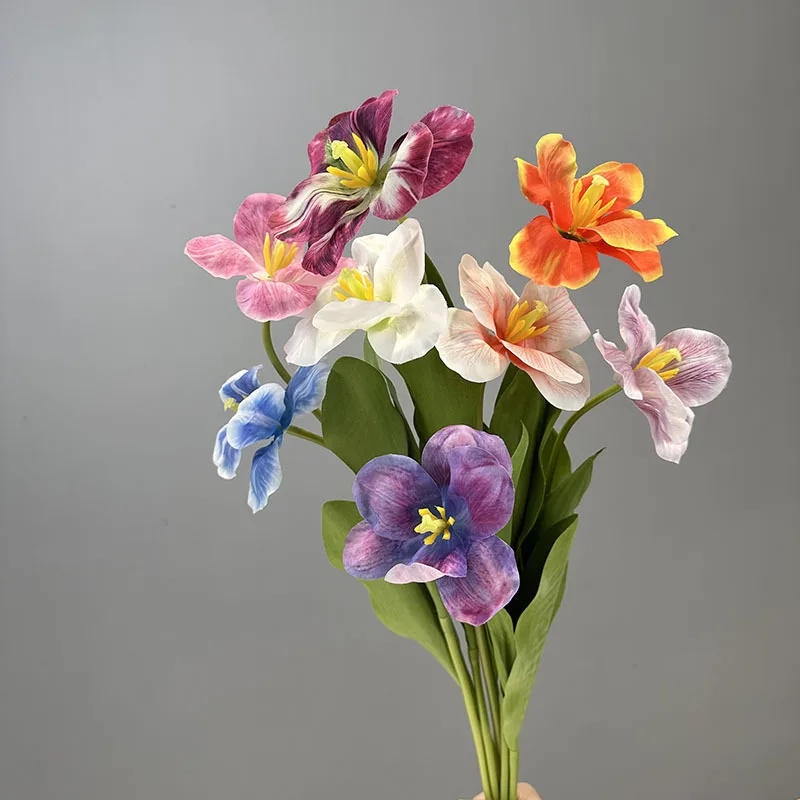 60CM High Quality Real Touch Tulip Flower for Wedding Decoration Opening Tulip Pink Light Blue Artificial Flower