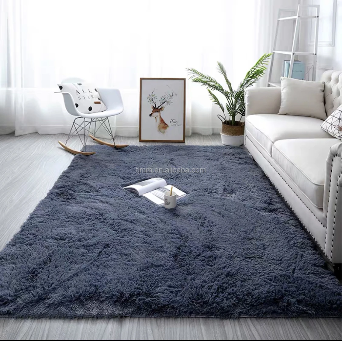Classic Shaggy Plain Carpet Made in China Modern Fluffy Long Pile Carpets