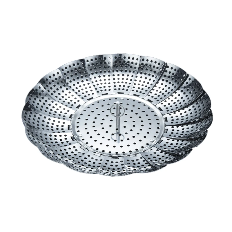Chinese Cooking Stainless Steel Foldable Food Steamer Basket Collapsible Vegetable Bread Dumpling Steamer Steamer Baskets