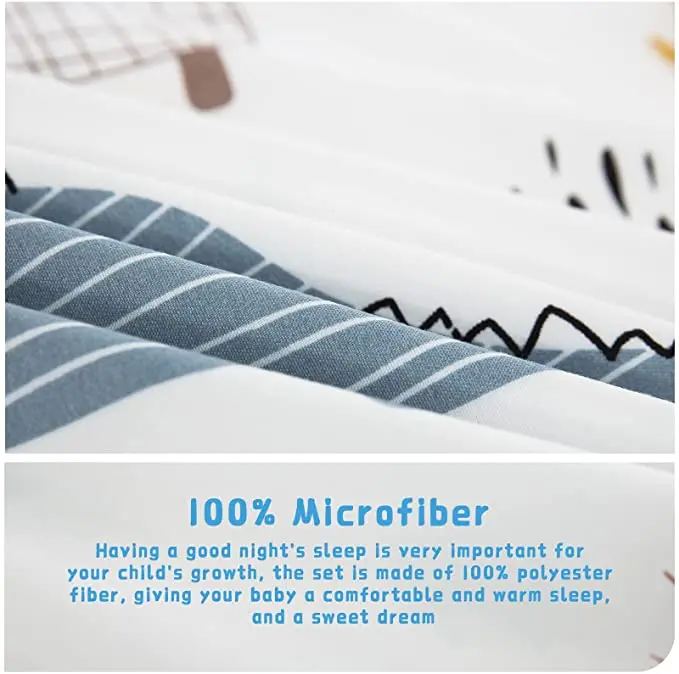 Dinosaur Toddler Bedding Set Super Soft Microfiber Quilt 4-Piece Set for Boys