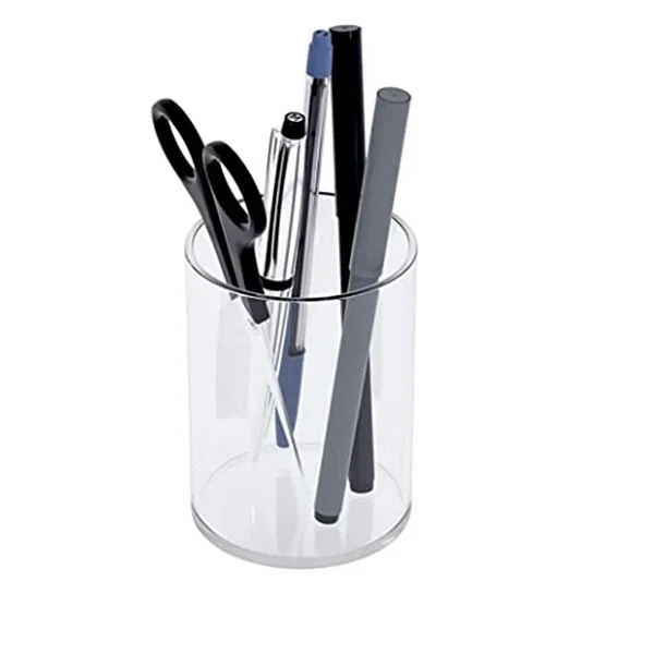 Wholesale Diy Transparent Acrylic Square Round Desktop Storage Multifunctional Student Stationery Storage Pen Holder