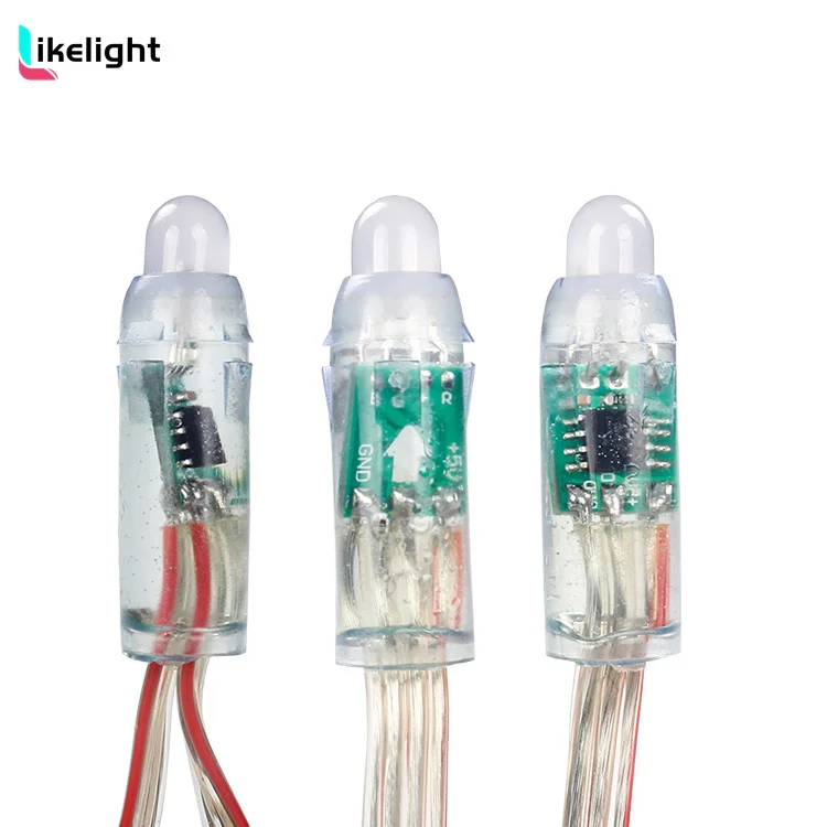 DC 5V DC12V WS2811 Digital LED Pixel point LightWS2811 RGB IC Color Changeable  IP68 waterproof 0.3W Smart LED module Light