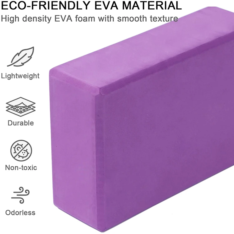 Fitness Pilates Private Label Custom Logo Soft Biodegradable Non Toxic EVA Foam Yoga Block Brick Cube with Strap