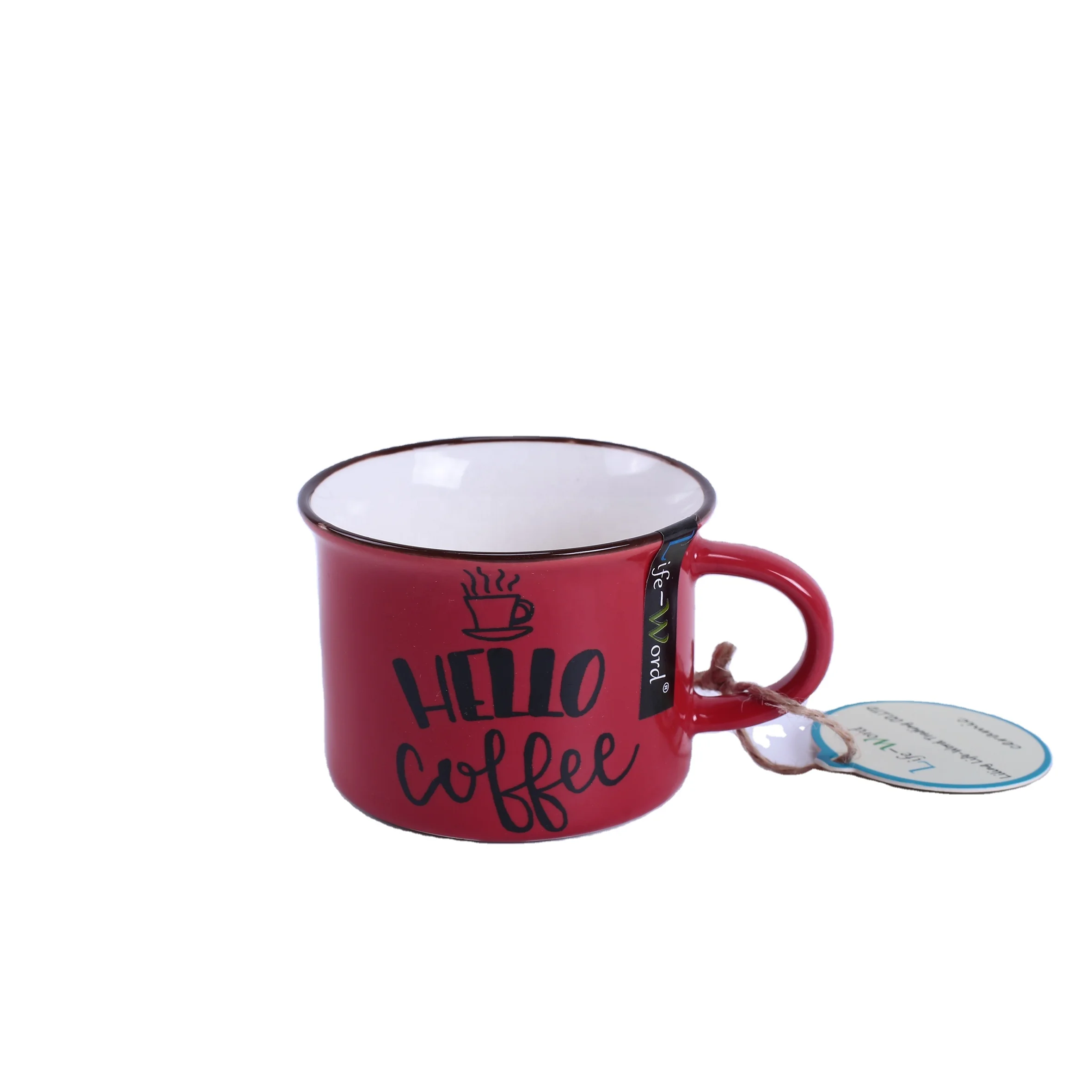 Оптовая продажа экологически чистые белые керамические кофейные кружки ручной работы Набор чашек эспрессо Кружка со