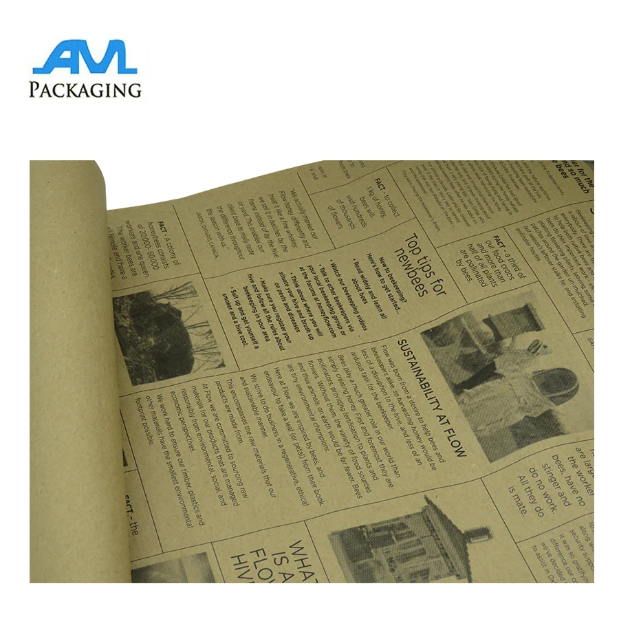 wholesale tissue paper custom printed newspaper gift packaging wrapping paper