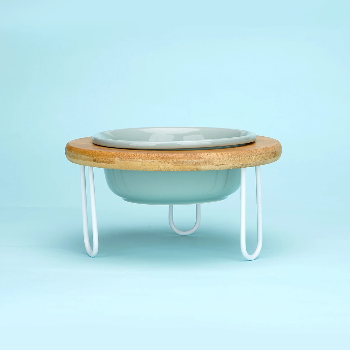 Wholesales Designer Custom Sublimation Elevated Pet Cat Food Water Feeder Metal Stand Cebait Baguble Dog Bowl for Indoor Rounded