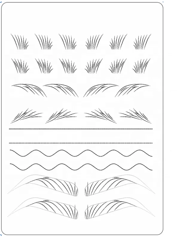 Custom LOGO Shading Outline Pad Ombre Powder Brow Shape Nano Hair Stroke Brows Pmu Latex Double Side Practice Skin for Eyebrows