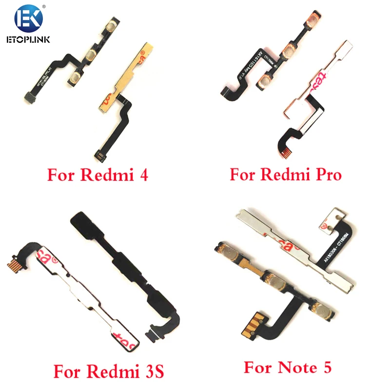 Replacement Power flex cable for xiaomi A1 / 5X / 5S / 6 / 6X / A2 Power On Off Volume Switch Side Button Key Flex Cable