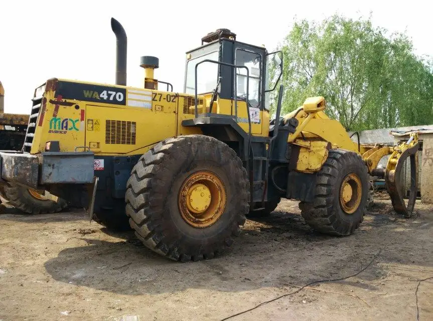 Высококачественный Подержанный WA470-3 колесный погрузчик Komatsu японский бренд тракторный 5-тонный моторный насос в комплекте