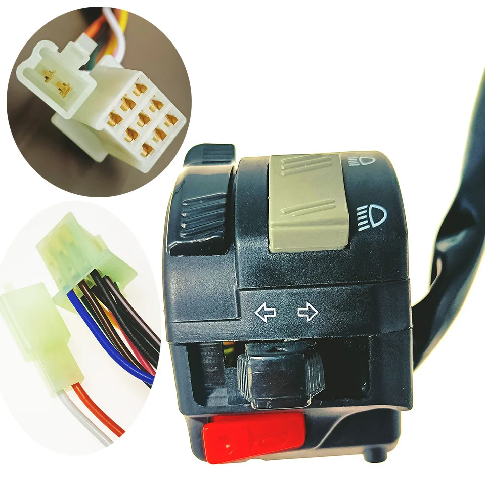 Aluminum Motorcycle Handlebar Handle Bar Switch Light ON OFF Button 5 Functions Control