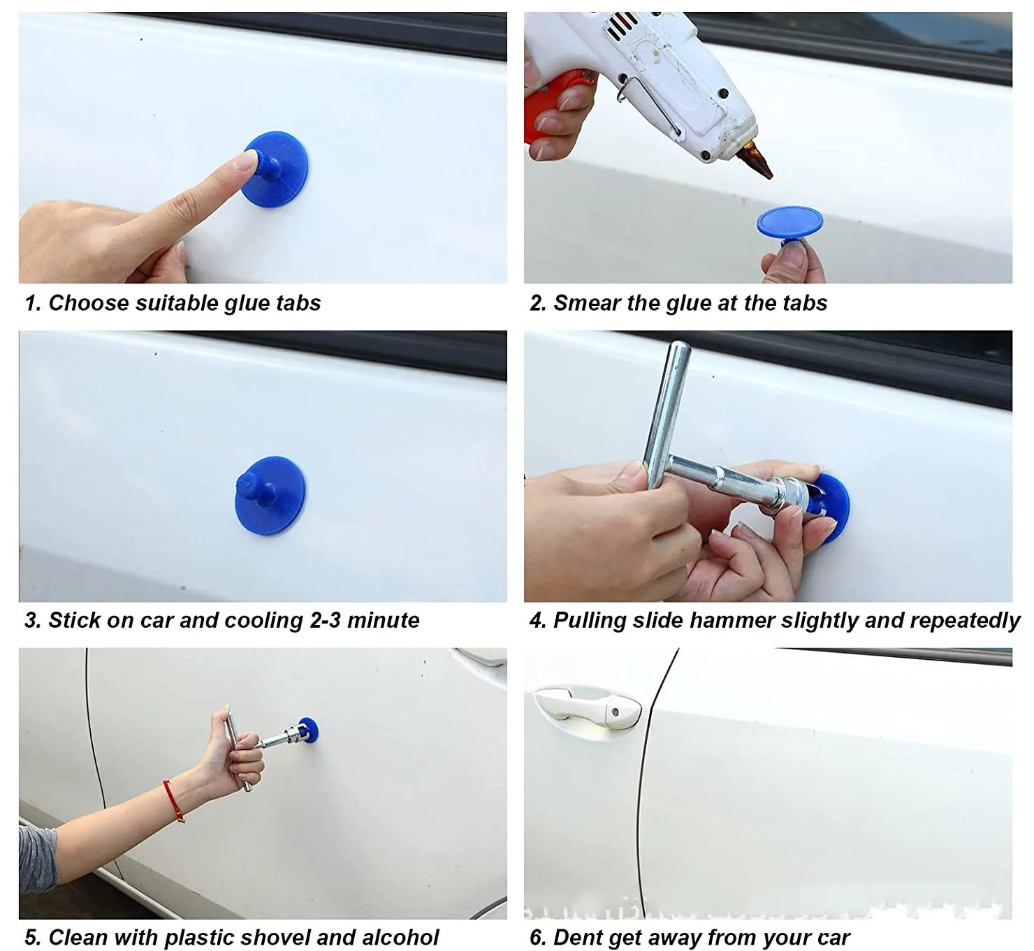 DIY Paint Less Removing Dent Adhesive Gun Vehicle Fix Repair Tools Auto Dented Tools