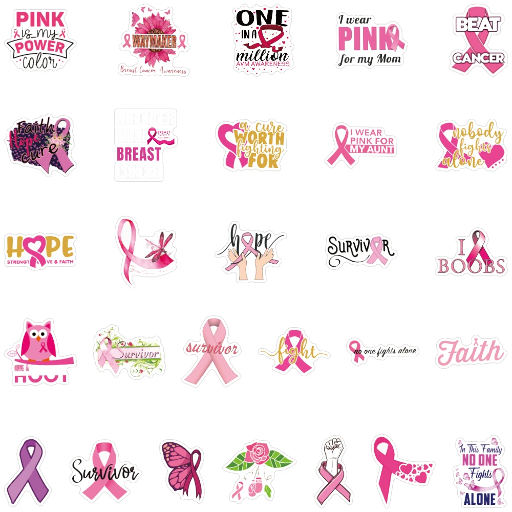 50pcs/Pack Waterproof Red Ribbon Stickers Skateboard Motorcycle Guitar Luggage Laptop Bicycle Sticker Kids Toys