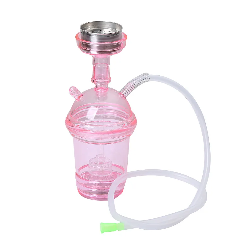 Factory Hot Sale Mini Led Acrylic Portable Car Hookah Shisha Single Pipe for Travel Smoking