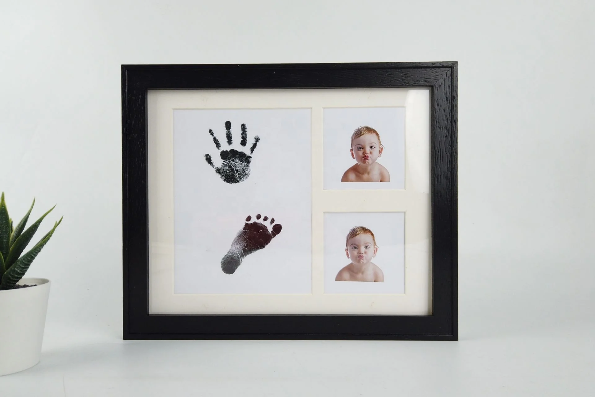 Hand Foot print 12 Month Baby Photo Frame For baby handprint kit