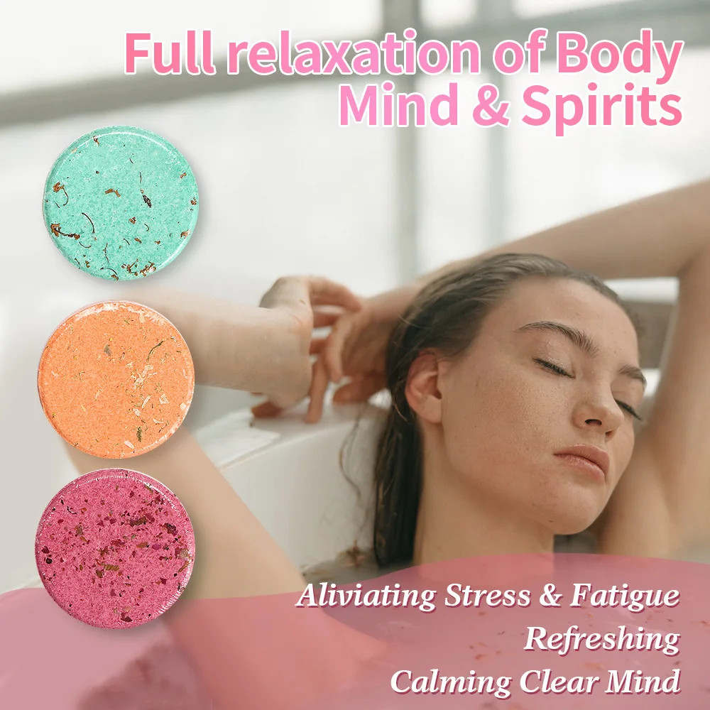 Private Label Colorful Bubble Bath Bombs Home Spa Relax Stress Bath Salt Set Wholesale Shower Tablet