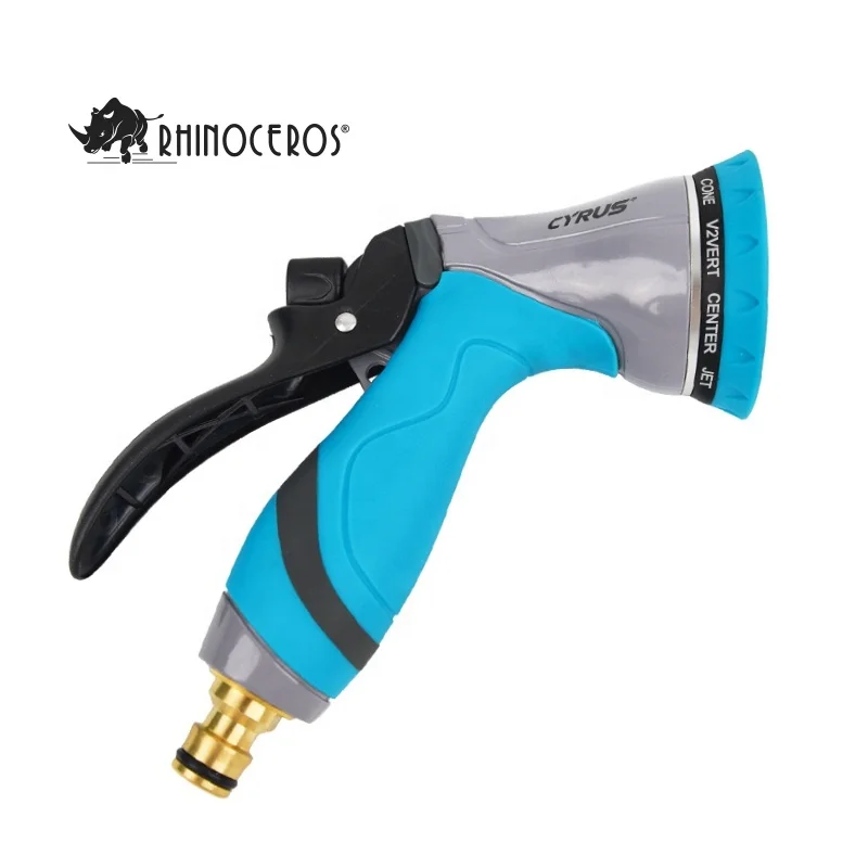 High Quality Blue Garden Tool 10 Pattern Trigger Nozzle Garden Car Wash High Pressure Water Gun