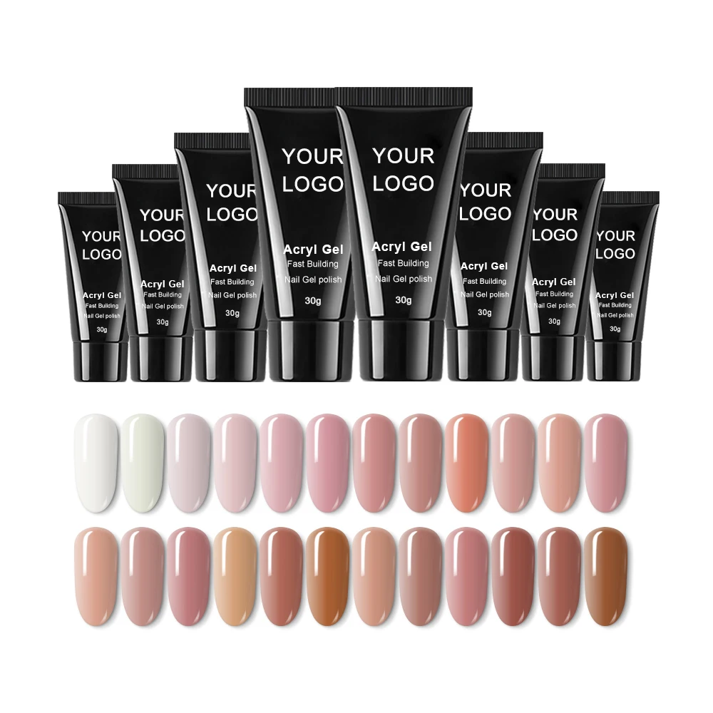 private label poly acrylic gel clear poligel no chipping new colors with free samples