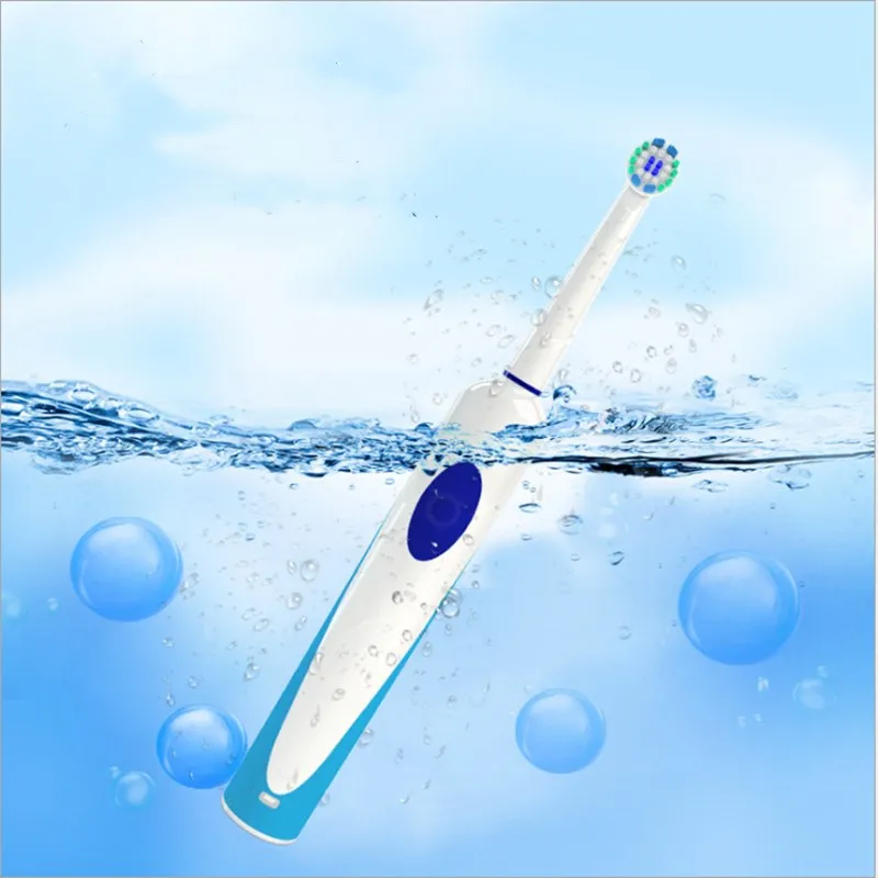 Cross Action Oral Care 2 Gift Brush Heads Free 2D Rotary Vibration Clean IPX7 Electric Toothbrush For Travel and Home