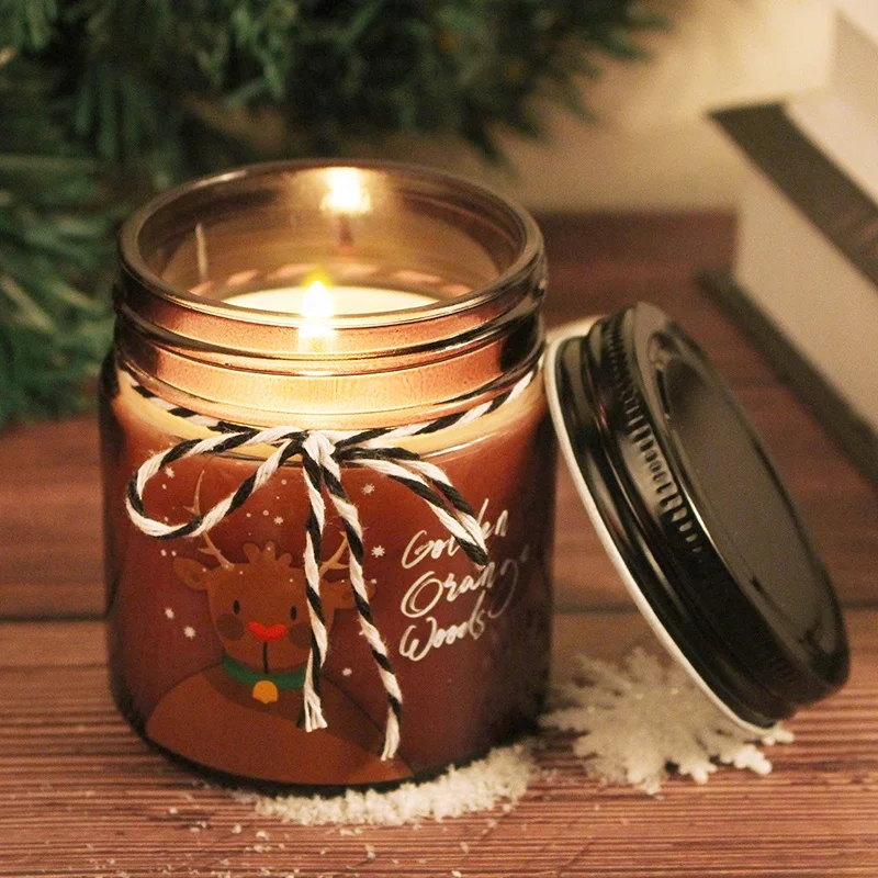 RAINCOAST Christmas Style Glass Candle 150g Private Label Soy Wax Scented Candles