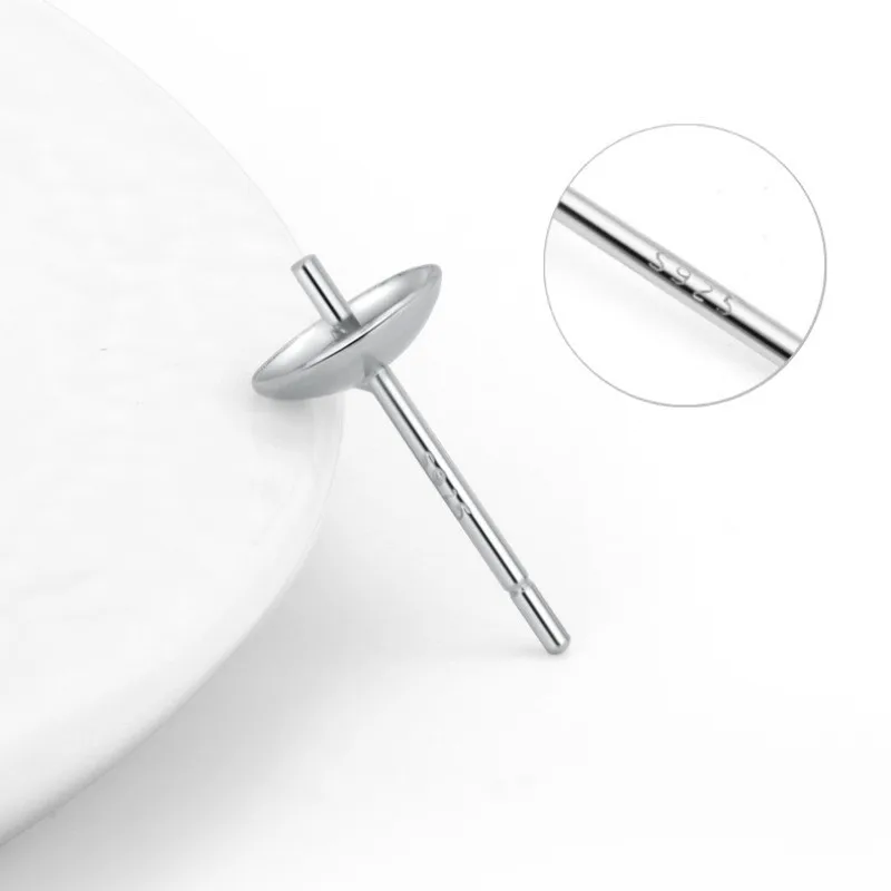 925 Sterling Silver Ear Hook  For Jewelry Making Supplies Pearl Base  Earring Jewelry Findings