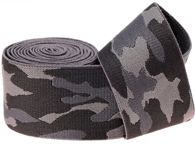 hot selling factory supply custom camouflage color nylon jacquard webbing elastic band