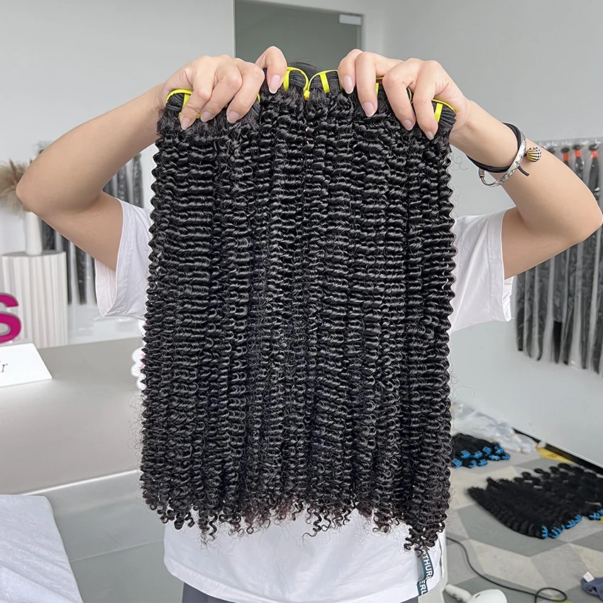 Yiwigs Wholesale Cuticle Aligned Unprocessed Bulk Virgin Indian Human Hair Extensions Vendors Kinky Curly Bundles