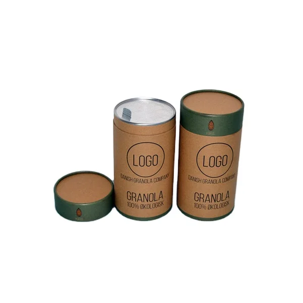 High quality printed wrapping  kraft paper tubes with lid for food packing