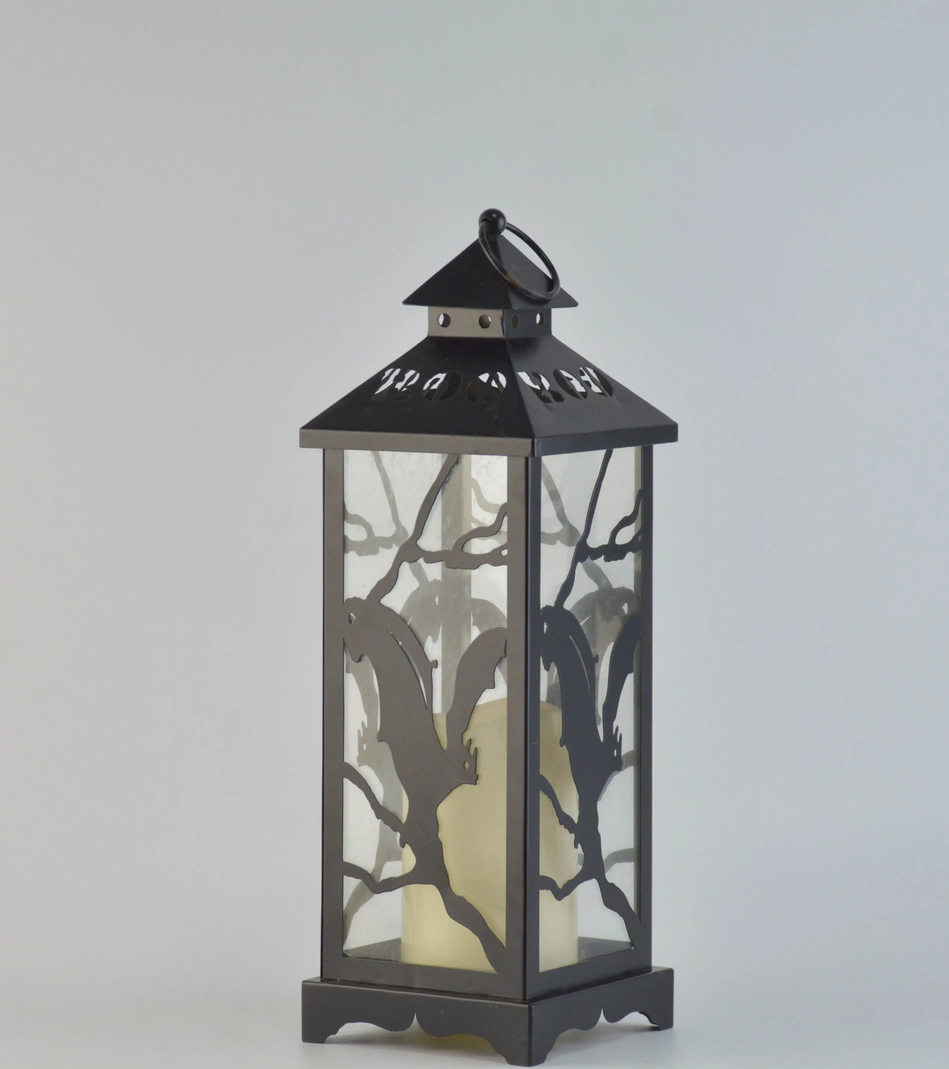 Wholesale Metal And Glass Planter For Indoor And Outdoor Candle Glass Candle Holder Halloween Metal Lantern