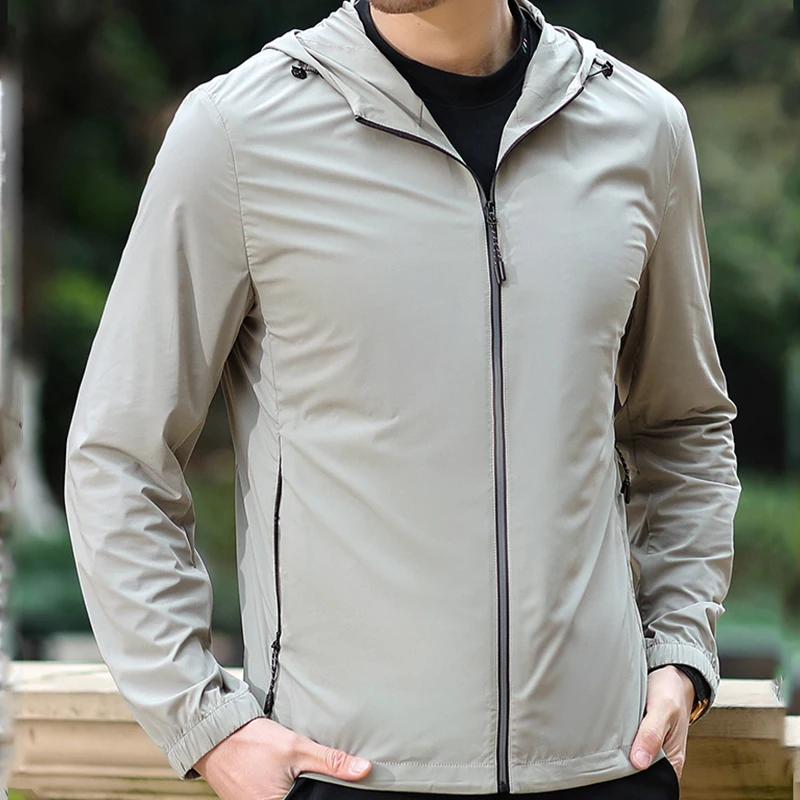 Sports jacket for men Custom 100% Polyester jacket Hooded Windbreaker Jacket