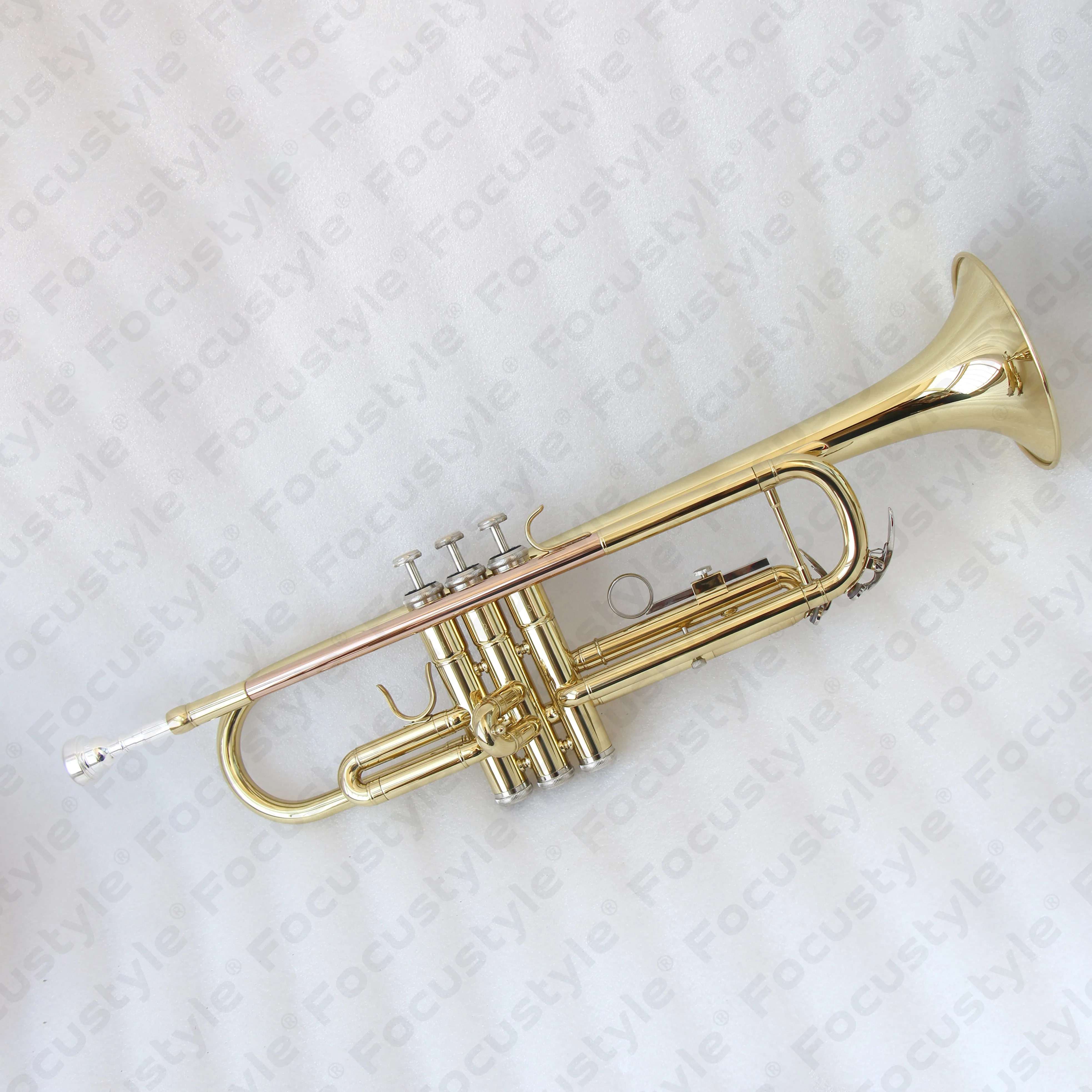 FOCUS Brand cheap price brass instrument BB tone gold trumpet FTR-150 with trumpet suitcase case bag and cleaning kit